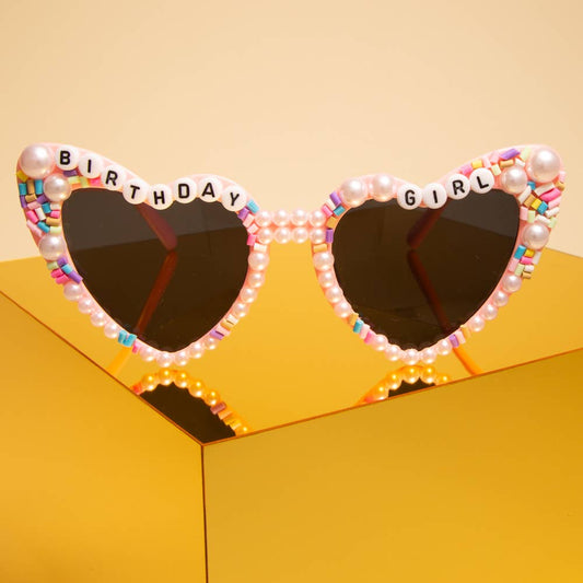 "Birthday Girl" Beaded Fashion Glasses with Decorative Pearl - BAY WINDOW