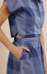 Voyage Cotton Check Shirt Mini Dress - Blue Multi - BAY WINDOW