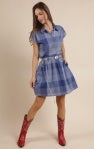 Voyage Cotton Check Shirt Mini Dress - Blue Multi - BAY WINDOW