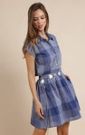 Voyage Cotton Check Shirt Mini Dress - Blue Multi - BAY WINDOW