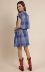 Voyage Cotton Check Shirt Mini Dress - Blue Multi - BAY WINDOW