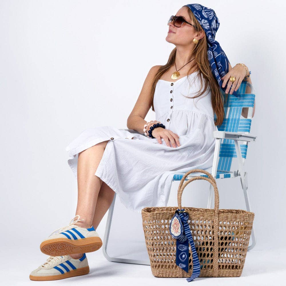 Camile Skinny Scarf Oyster Print