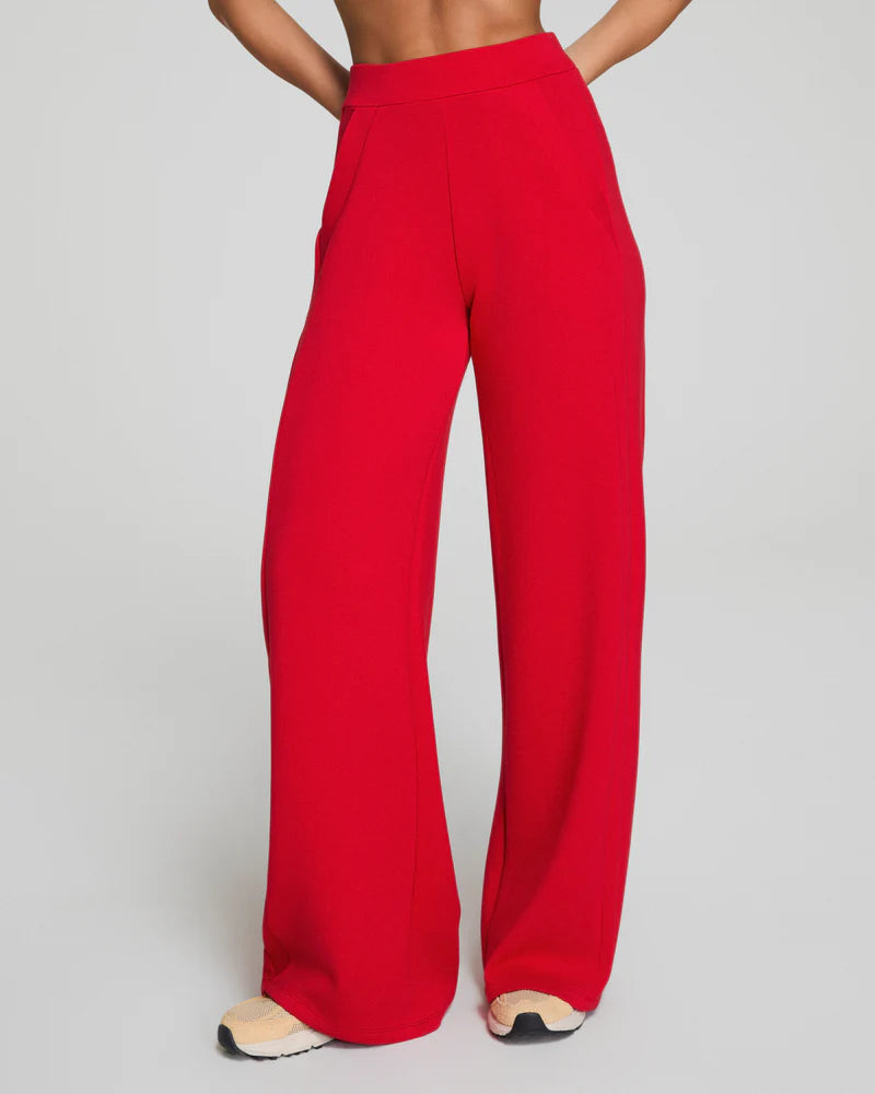 Spanx Airessentials Wide Leg Track Pant - Spanx Red - BAY WINDOW