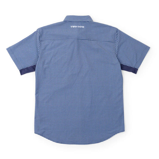 Rio Ultimate Outdoor Blend Short Sleeve - Houndstooth Navy - BAY WINDOW