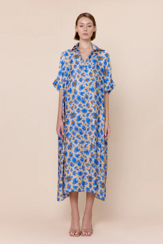 Tania Dress - Cerulean Abstract - BAY WINDOW