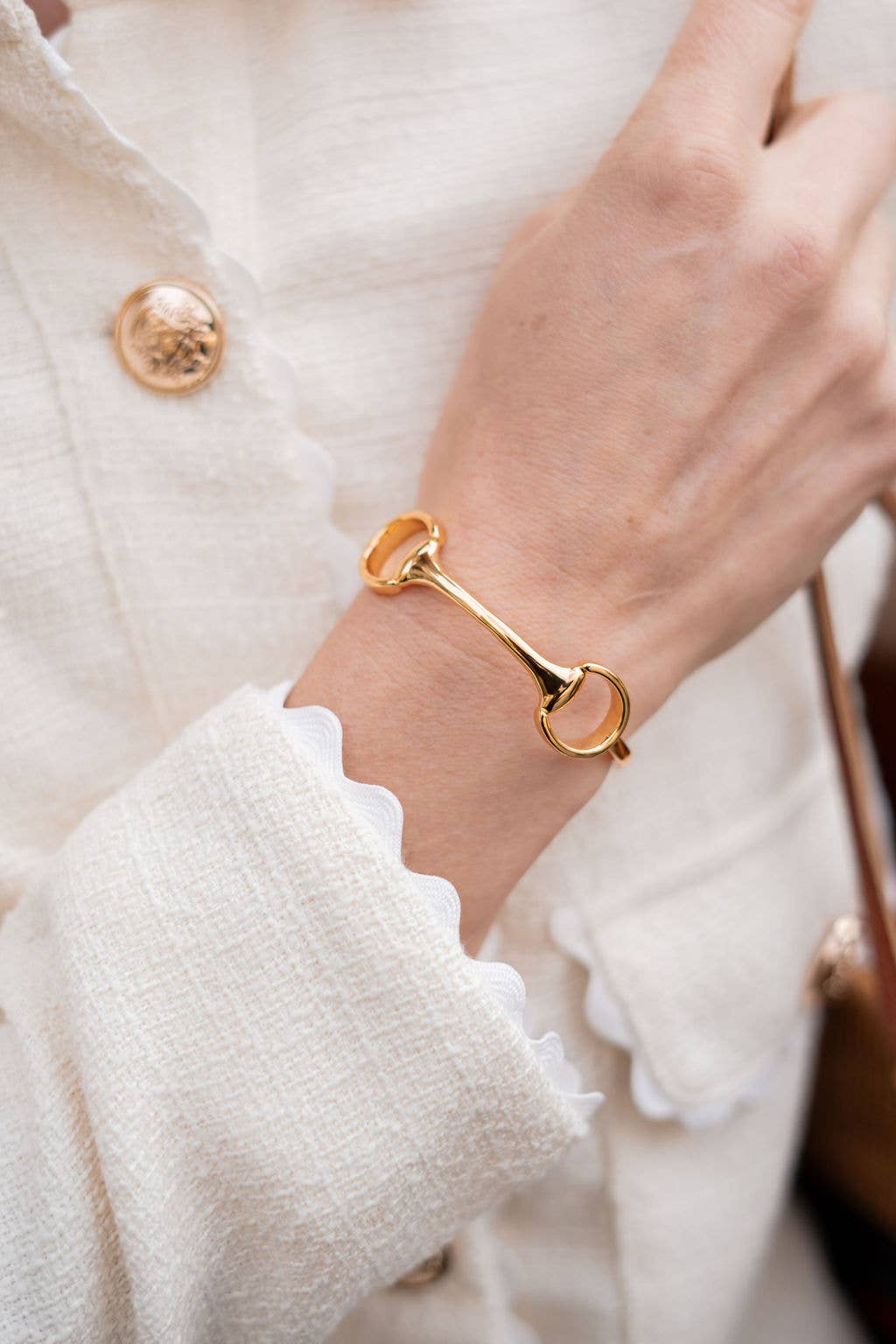 Gold Horse Bit Cuff - 18k Plated - BAY WINDOW