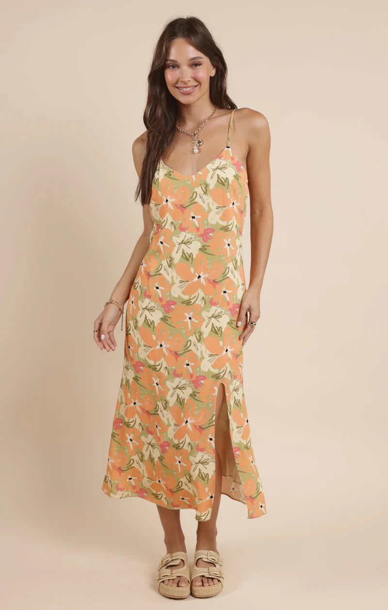Aperitivo Back Tie Midi Dress - Shell - BAY WINDOW