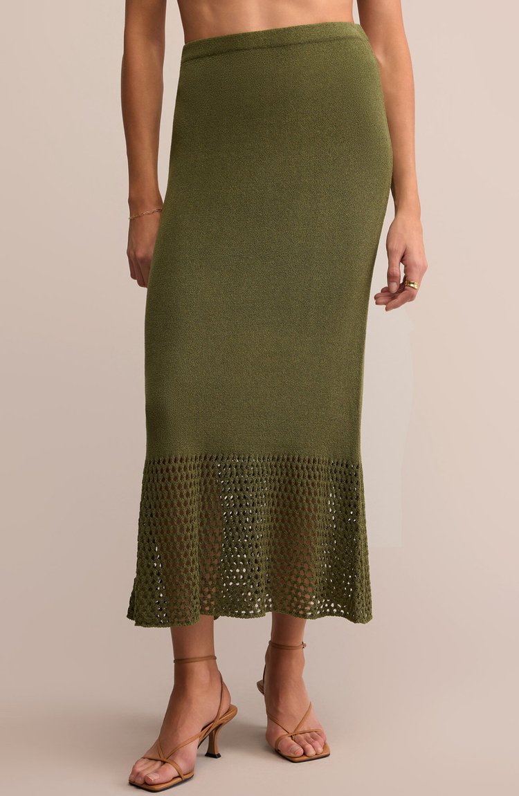 Haven Sweater Knit Midi Skirt - Fern - BAY WINDOW