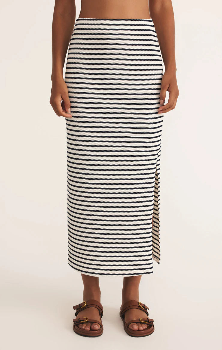 Ainslie Stripe Midi Skirt - Eclipse - BAY WINDOW
