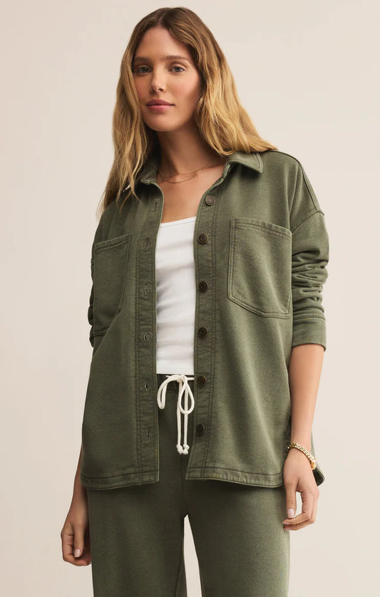 All Day Cropped Knit Jacket - Hunter Green - BAY WINDOW
