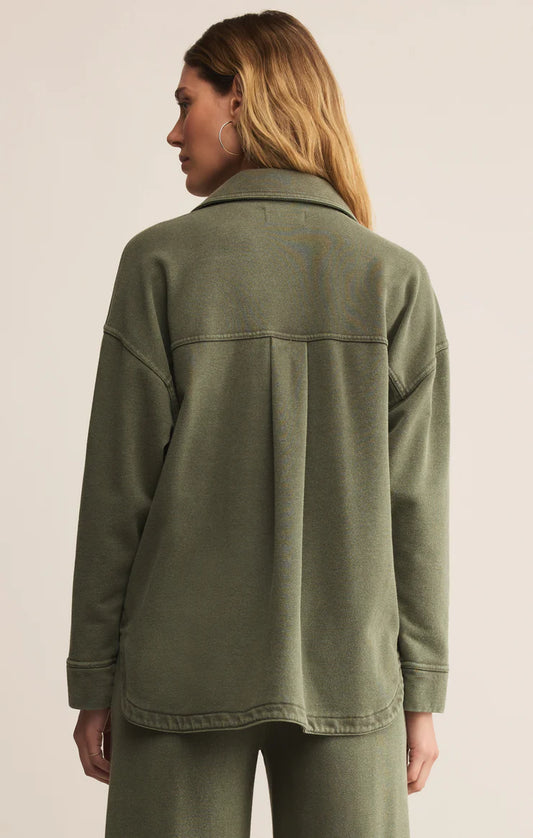 All Day Cropped Knit Jacket - Hunter Green - BAY WINDOW