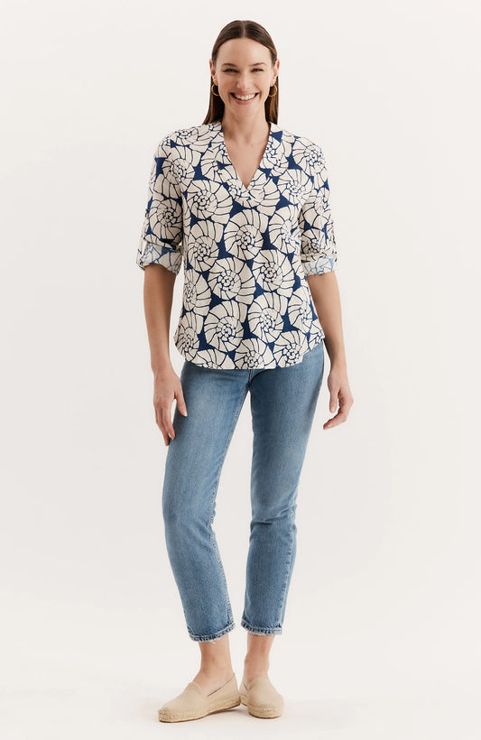 Anna Shirt - Bellweather Blue - BAY WINDOW