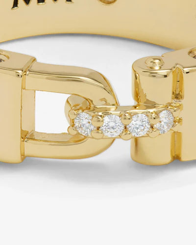 Ashley Smooth Lock Ring - Gold/White