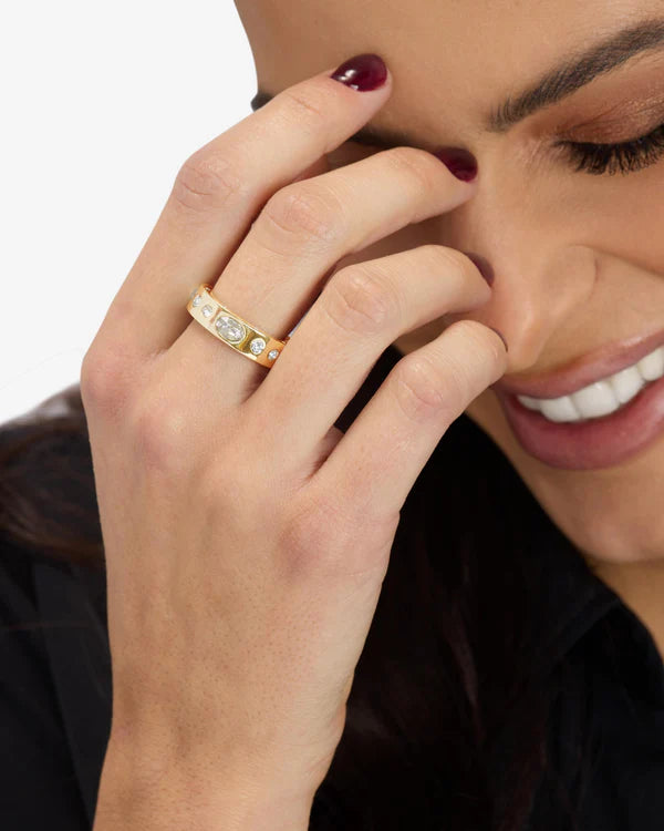 Ashley Sunset Ring - Gold/White