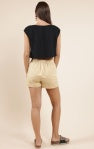 Au Soleil Patch Pocket Back Elastic Shorts - Natural - BAY WINDOW