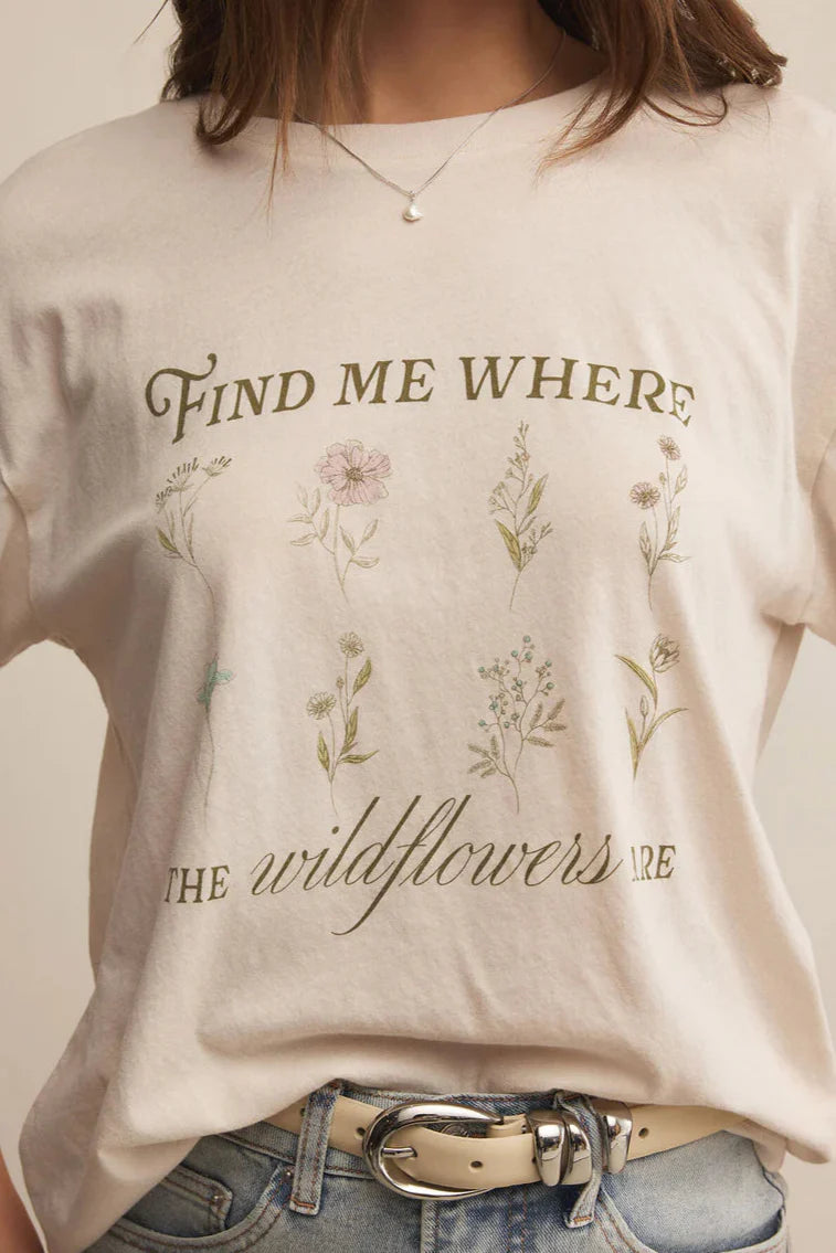 Boyfriend Wildflowers Tee - Crystal