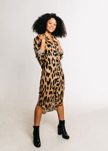 Cheetah Linen Girlfriend Midi Dress - BAY WINDOW