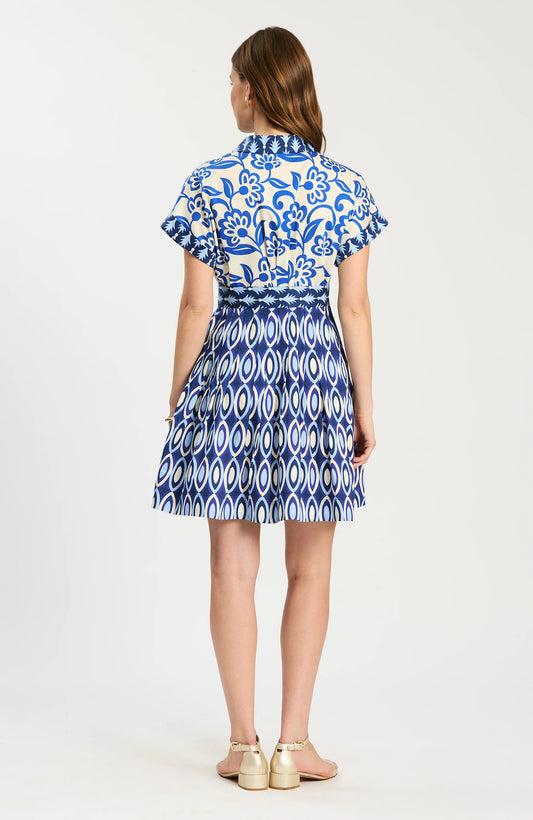 Hailey Cotton Graphic Folly Dress - Multicolor