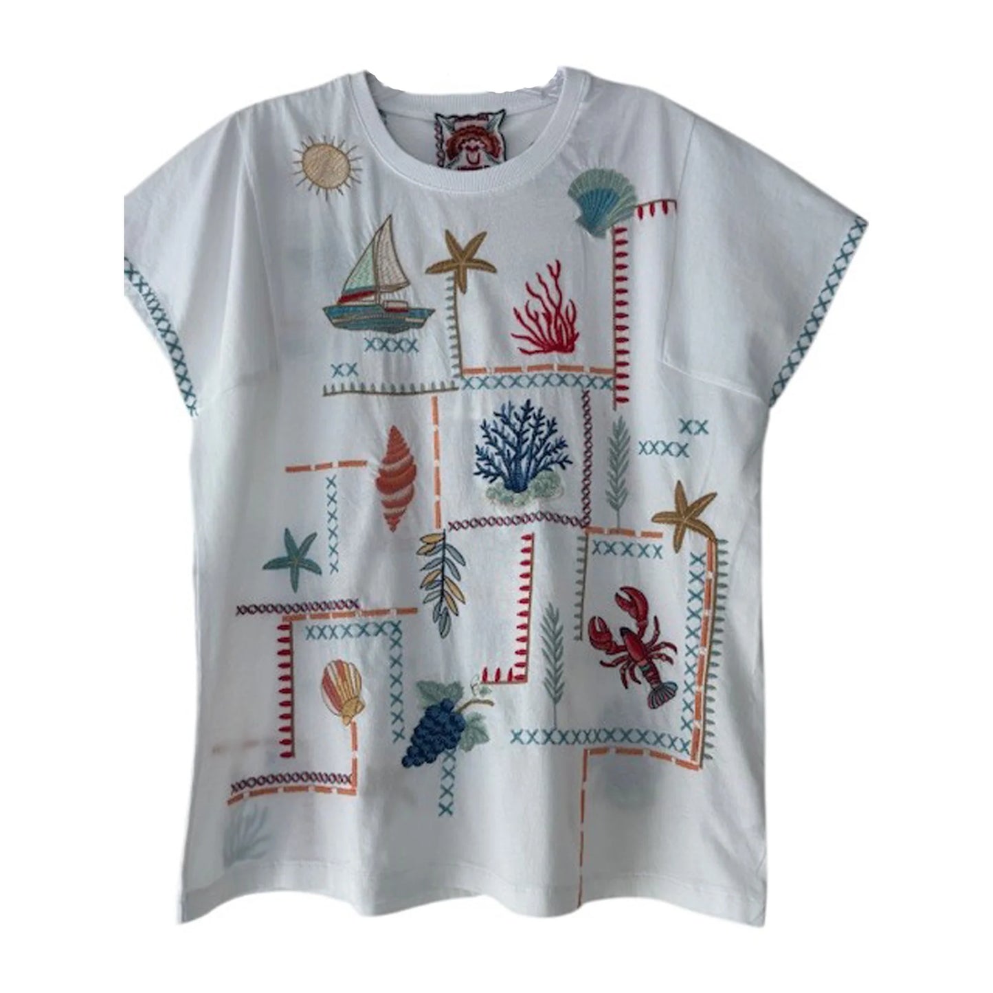 Boxy Square Sleeve Tee - Amalfi