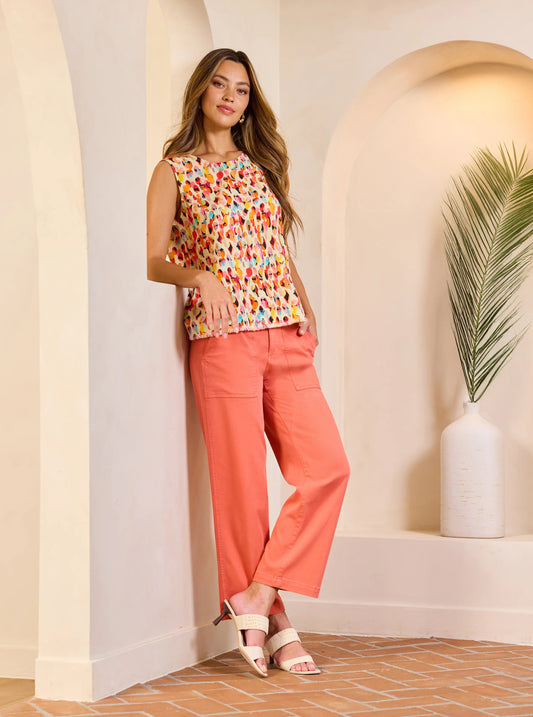 Cargo Crop Wide Leg 26" Inseam - Papaya - BAY WINDOW