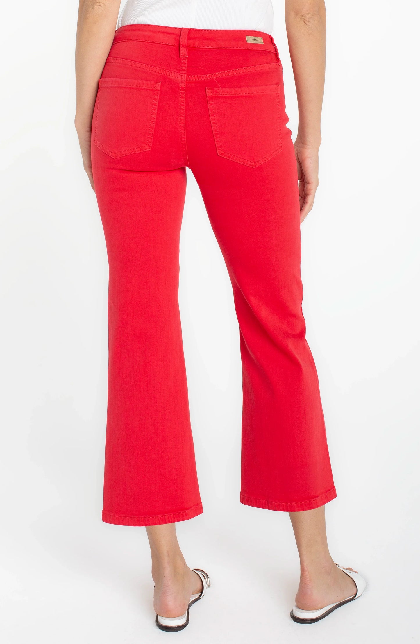 Hannah Cropped Flare w/ Slit Hem 25.5" Inseam - Cherry Rose