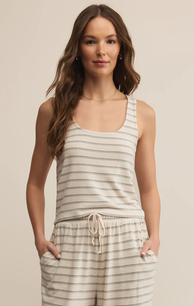 Lana Stripe Tank - Hunter Green