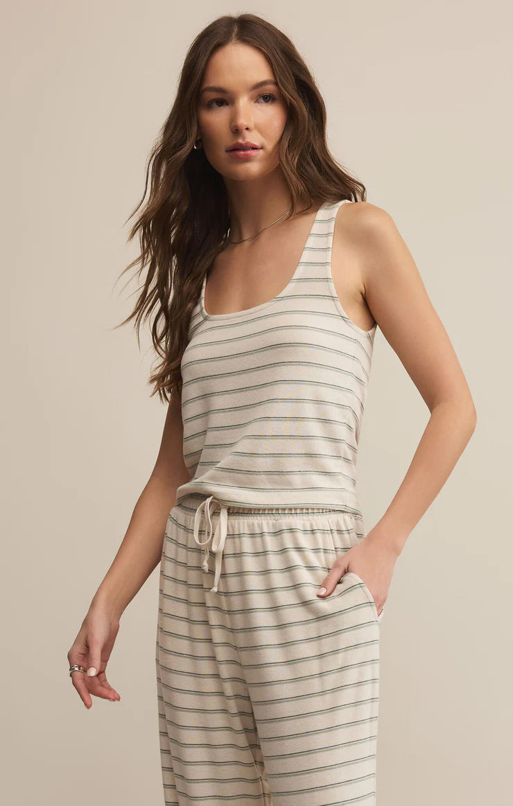 Lana Stripe Tank - Hunter Green
