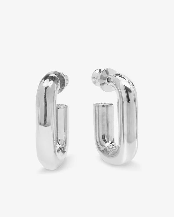 Lil' Frankie Chain Huggies - Silver - BAY WINDOW