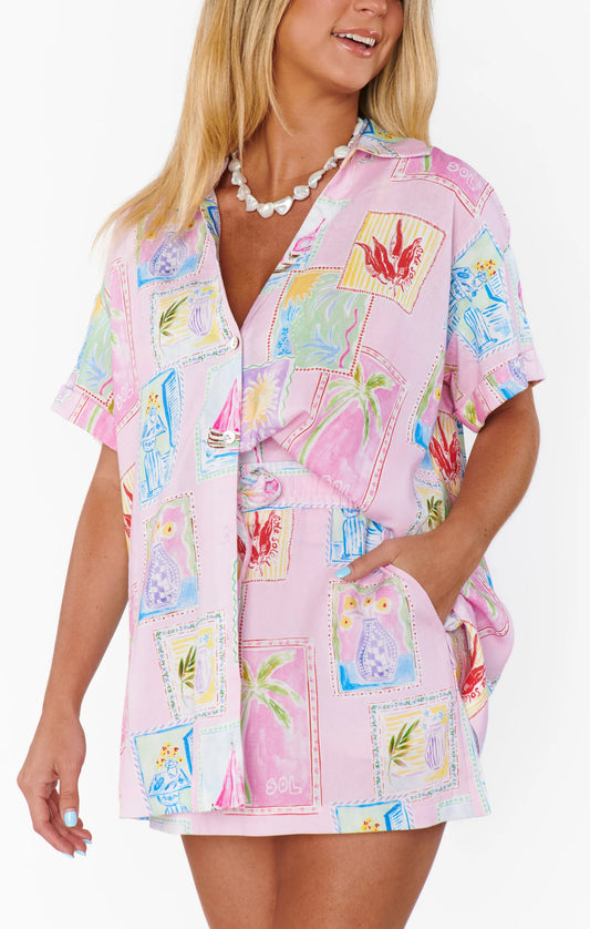 Bay Street Skirt - Summer Soleil Linen - BAY WINDOW