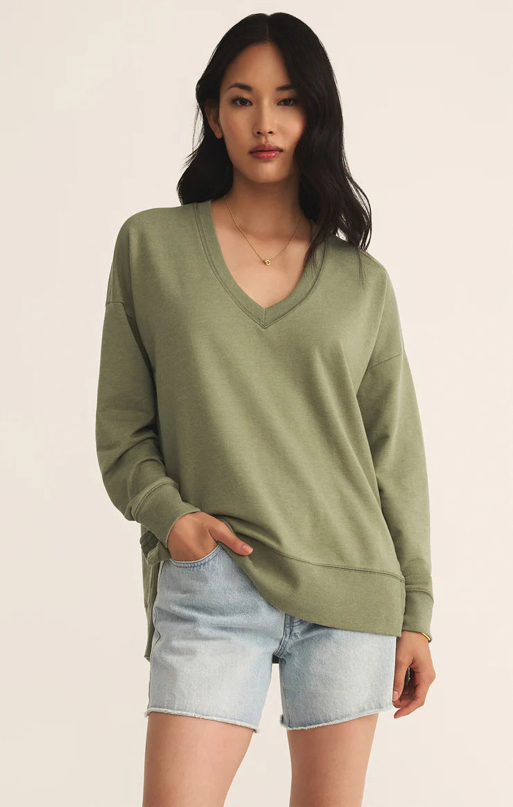 Modern V-Neck Weekender - Avocado - BAY WINDOW