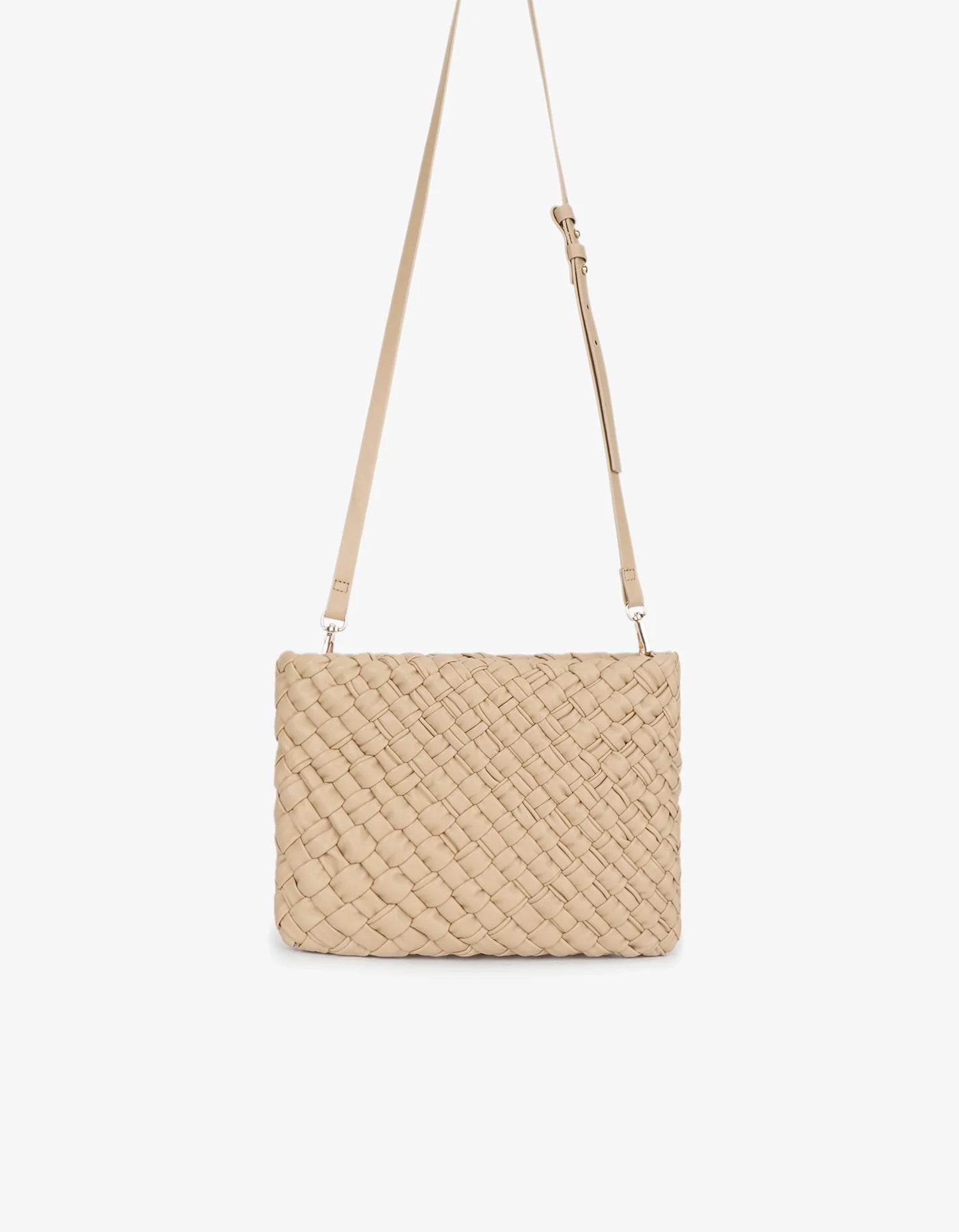 Nieves Woven Clutch - Light Tan - BAY WINDOW