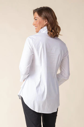 Perfect Travel Tiered Ruffle Shirt - White - BAY WINDOW
