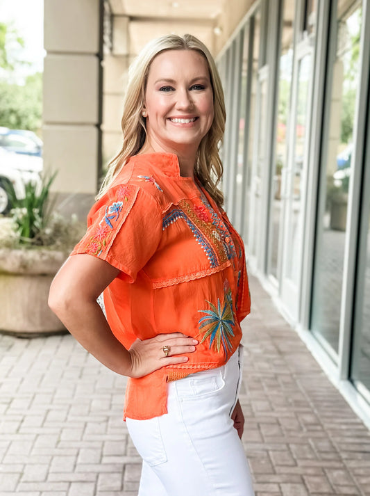 Petra Shirt - Firecracker - BAY WINDOW