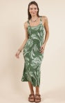 Prosper Scoop Neck Breezy Knit Midi Dress - Green Multi - BAY WINDOW