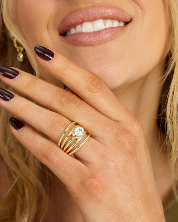 She's a Boss Stacked Ring - Gold