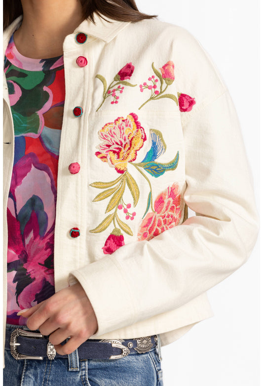 Crochet Cropped Denim Jacket - Udine - BAY WINDOW