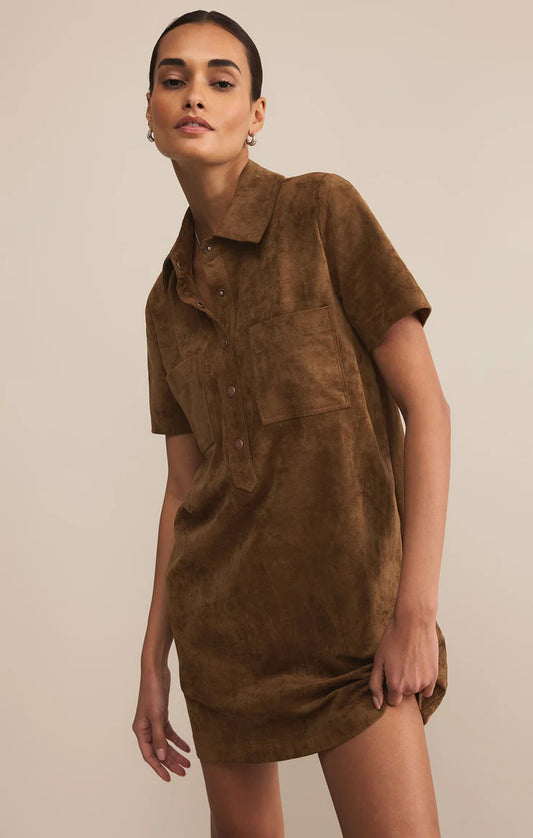 Authentic Suede Mini Dress - Coconut - BAY WINDOW