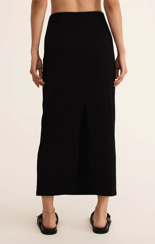 Gail Midi Skirt - True Black - BAY WINDOW