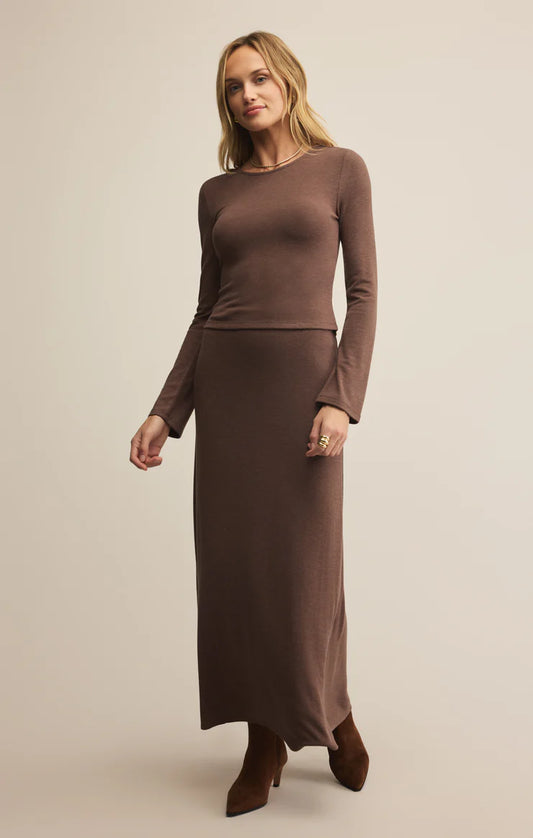 Demure Maxi Skirt - Suede - BAY WINDOW