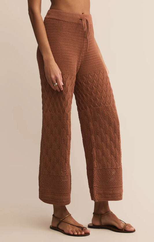 Adia Crochet Pant - Teakwood - BAY WINDOW