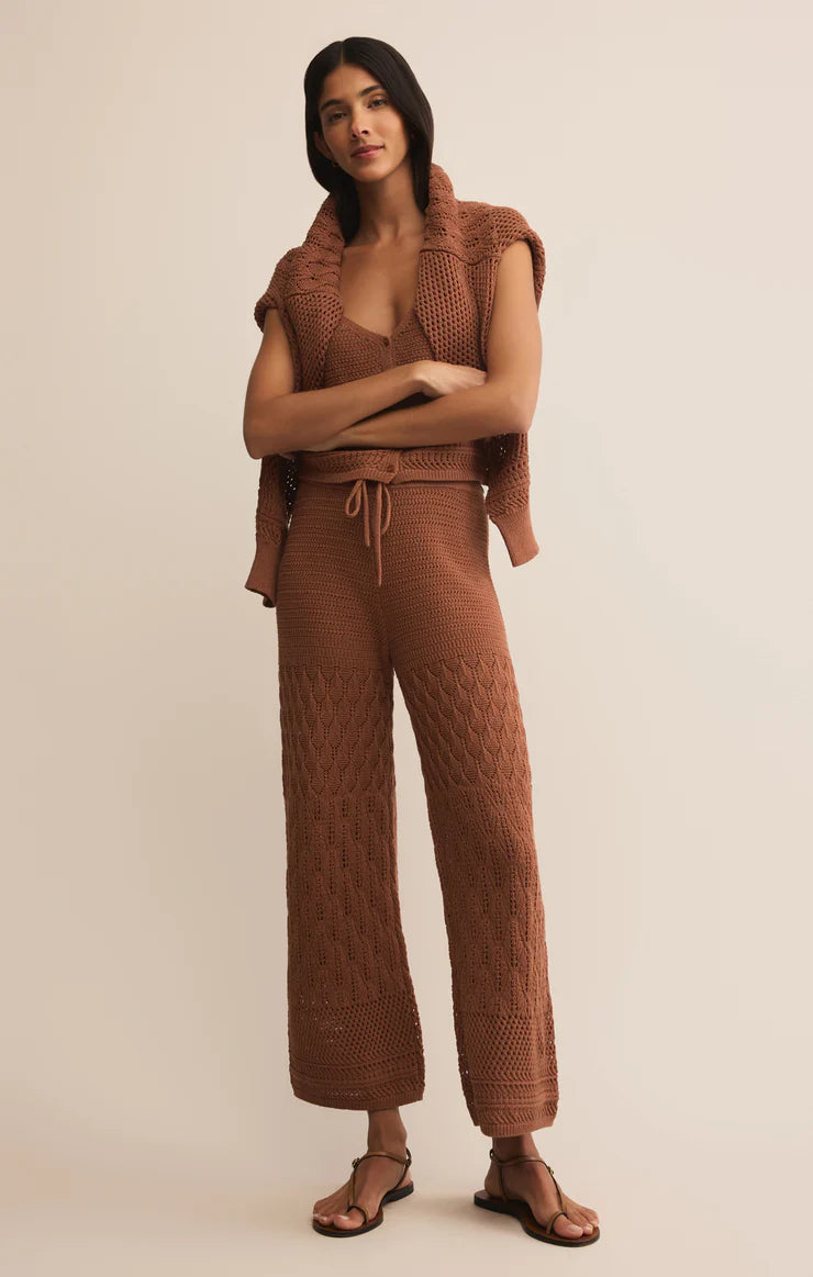 Adia Crochet Pant - Teakwood - BAY WINDOW