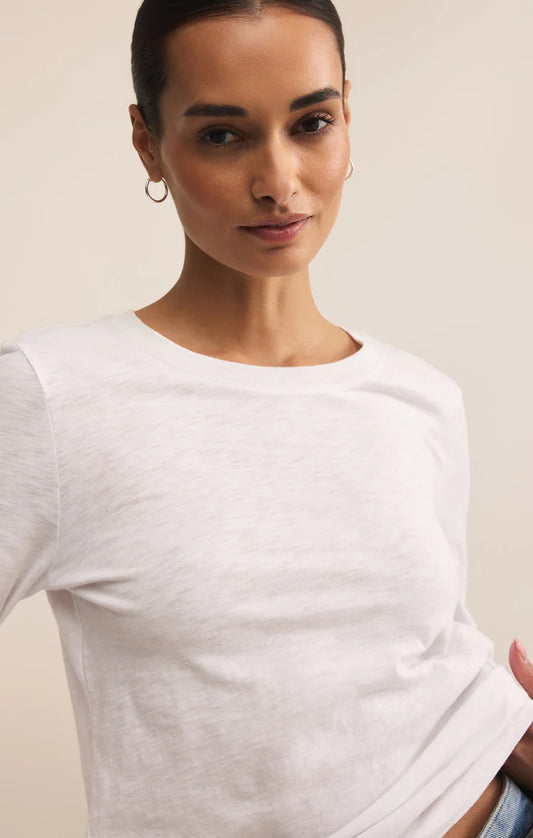 Modern Slub LS Tee - White - BAY WINDOW