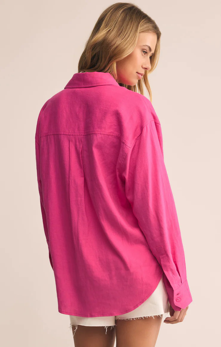 Alfie Button Up Shirt - Island Pink - BAY WINDOW