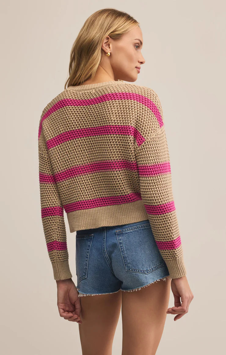 Broadbeach Striped Sweater - Biscuit - BAY WINDOW