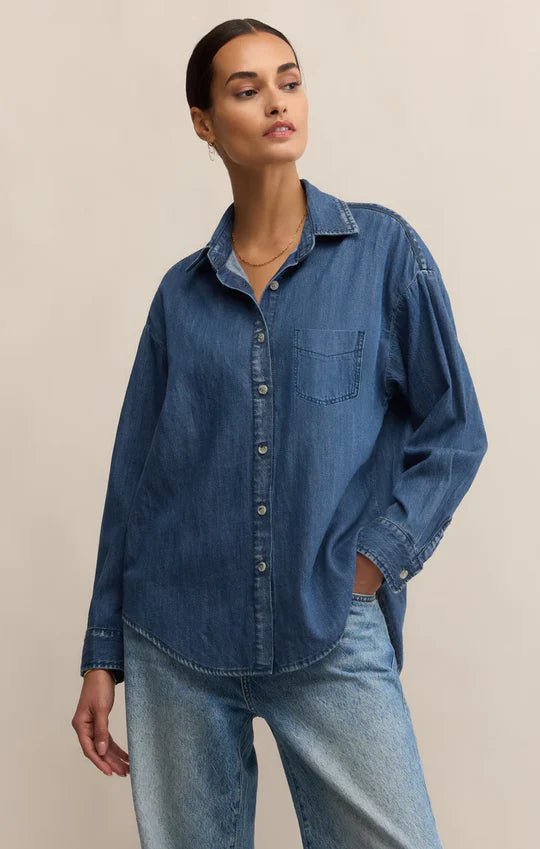 Atwood Denim Shirt - Medium Indigo - BAY WINDOW