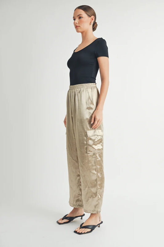 Satin Relaxed Fit Pants - BAY WINDOW