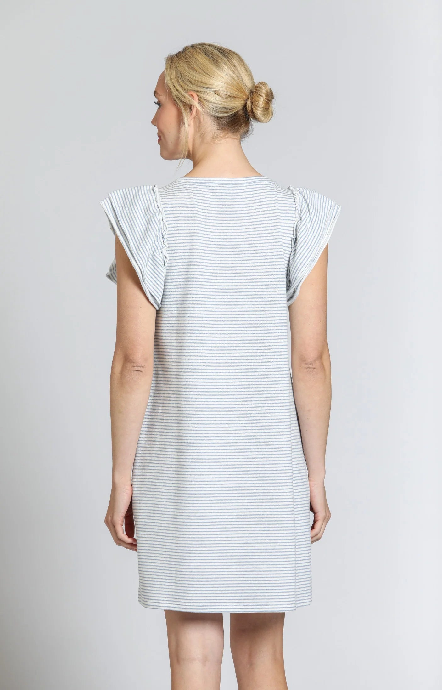Double Dress Ruffle - Black/White Stripe - BAY WINDOW