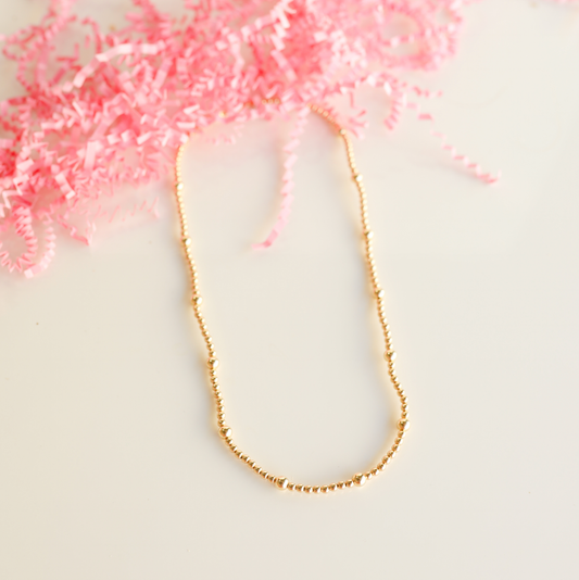 Olive Gold Beaded Necklace - BAY WINDOW