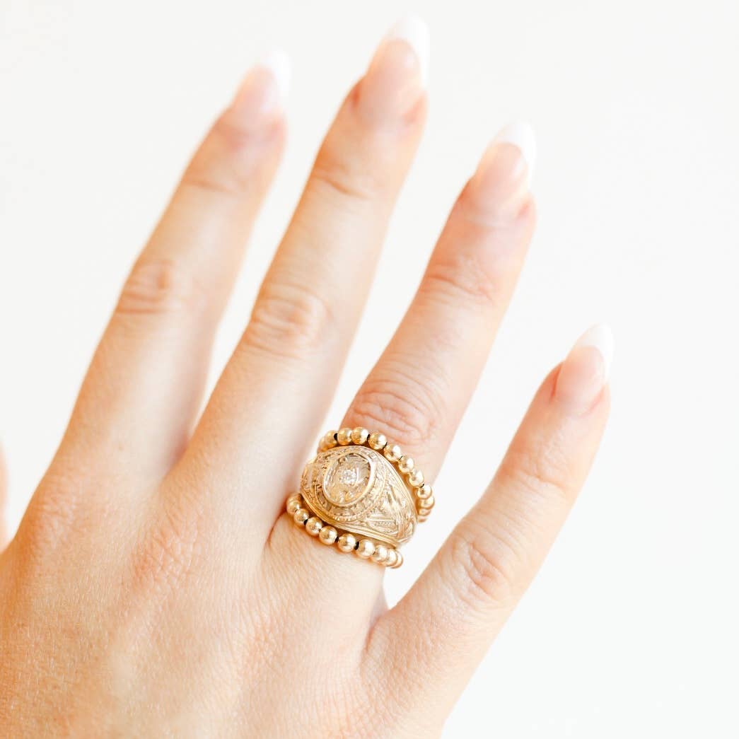 Lauren Beaded Band in Gold - BAY WINDOW
