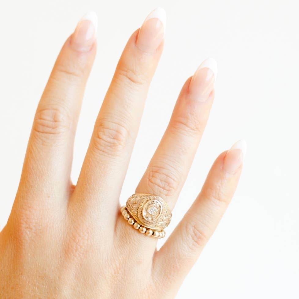 Lauren Beaded Band in Gold - BAY WINDOW